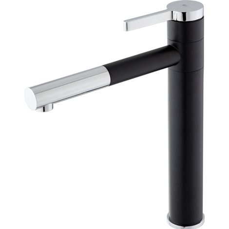 Essebagno Ultrate Küchenarmatur schwarz und verchromt