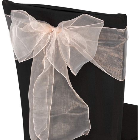 Lot de 10 rubans de chaise en organza, nœuds plus larges pour housse de chaise pour mariage, anniversaire, réception, Noël, événements, décoration d'anniversaire 23 couleurs (1/5)
