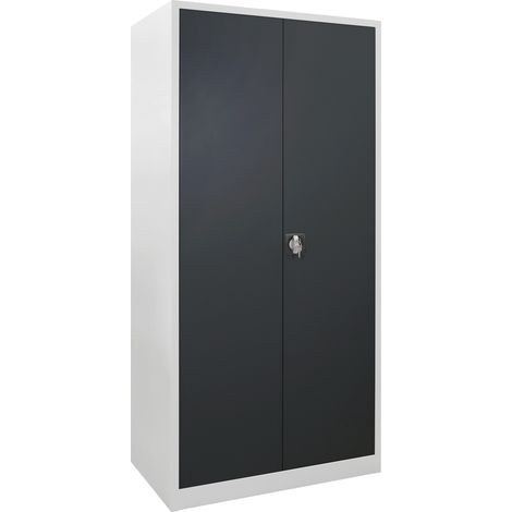 ADB Flügeltürenschrank Materialschrank RAL7035/7016, H 1950 x B 920 x T 500 mm (1/5)