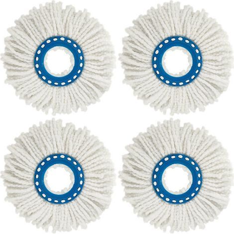 Microfiber Mop Heads, Replacement Round Mop Heads, 360° Rotating Mop Heads for Floor Cleaning, 4 Pieces (16 cm Diameter) (1/5)