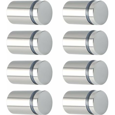 8 pezzi Viti pubblicitarie Distanziatore in acciaio inossidabile per vetro per targhe e cartelli espositivi, diametro 19 mm, lunghezza 25 mm, spazzolato, EQS5019-8P (1/5)