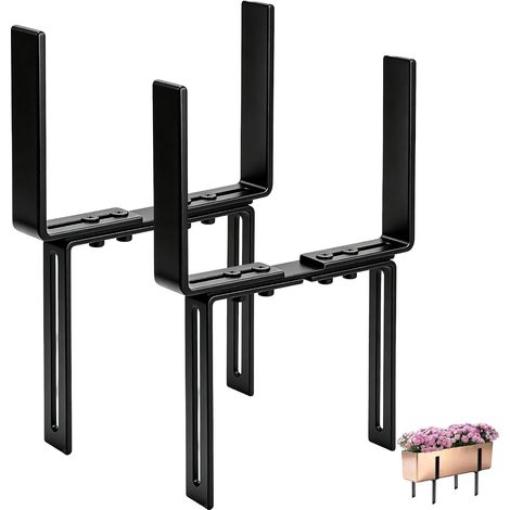 2 x Adjustable Balcony Planter Brackets No drilling required, suitable for balcony railings from 1.5 to 32 cm and flower pots from 15 to 23 cm (1/5)
