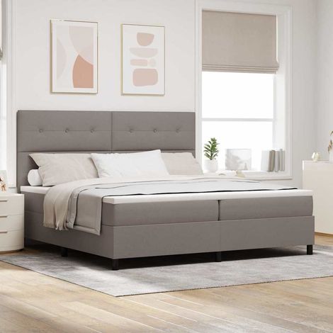 Boxspringbett mit Matratze Taupe 200 x 200 cm Stoff (1/5)