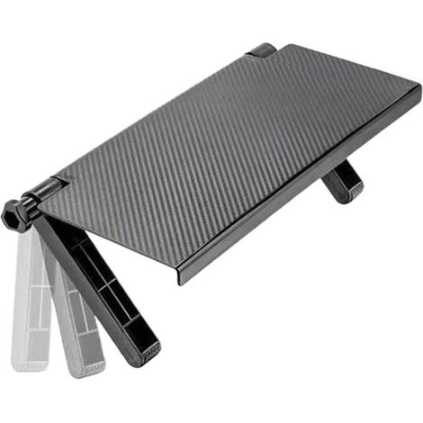 Mensola per TV - Supporto per monitor - Organizza i tuoi dispositivi - Montaggio senza forature - 33 x 16 cm - Nero (1/5)