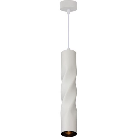 Optonica led lampada sospensione hanging fixture gu10 alluminium white body 5.5x30cm