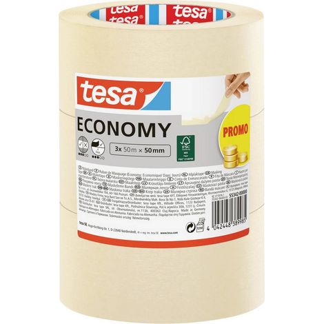 Tesa Economy nastro adesivo da mascheratura bianco 50 m x 5 cm 3 pezzi (1/5)
