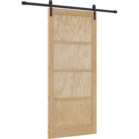 Porte coulissante 93 x 211 cm Bois de pin massif vidaXL (1/5)