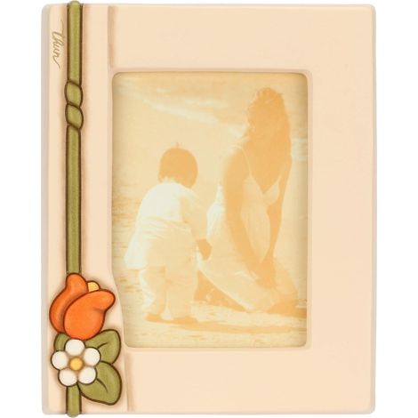 Cadre photo avec fleurs, grand, céramique, cadre : bois de pin, verre, collection Country Bloom, 20,4 x 3,3 x 25,3 cm (1/4)
