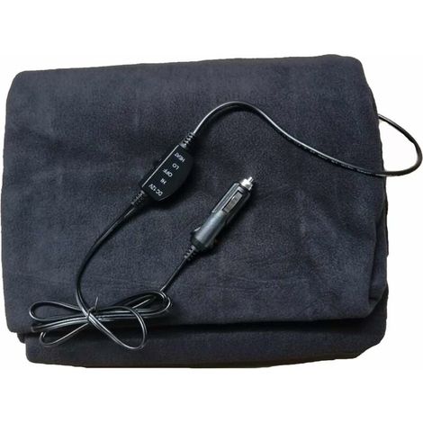 Couverture Chauffante 12 V - Pour Voiture Camping-Car Bateau - Polaire Fleece - Réglage Température LCD - Arrêt Automatique - 1 Pièce