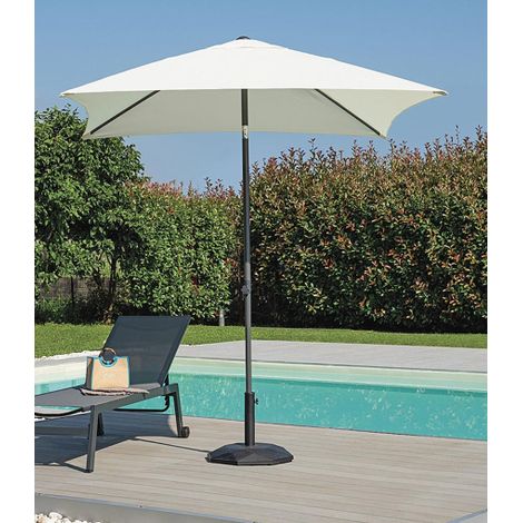 Aluminium-Sonnenschirm 200x200 anthrazit, Farbe der Leinwand ecru MALIGI HOME MG-MAIA Ecrù (1/5)