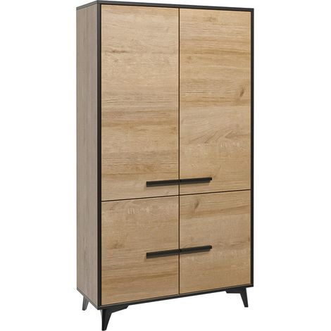 AX LIVING Kleiderschrank mit vielen Fächern Fabriani S2T Eiche Riviera