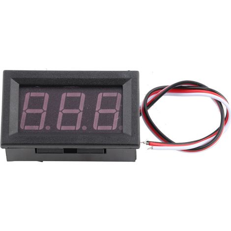 Voltmètre Numérique DC 0-100V 3 Fils 0.56" Rouge avec Indicateur LED et Protection Polaire (1/5)