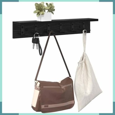 874356 Porte-manteau mural Chêne noir 60 x 10,5 x 10,5 cm (1/5)