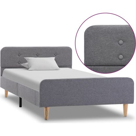 Cadre de lit Gris clair Tissu 100 x 200 cm (1/5)