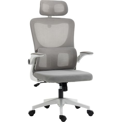 Fauteuil de bureau ergonomique CLARK gris et blanc (1/5)