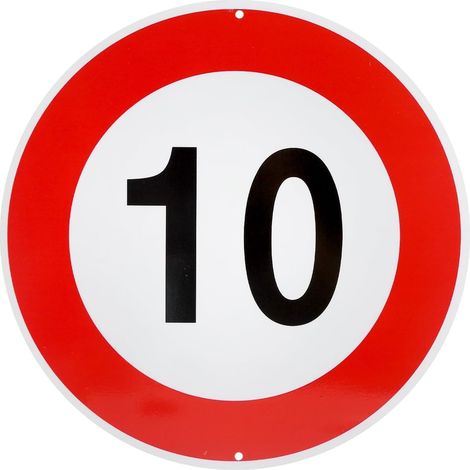 Vitesse maximale 10 Km Horaires signalisation routière panneau en aluminium métal rond épais 3 mm pour extérieur Ø 30 (1/5)