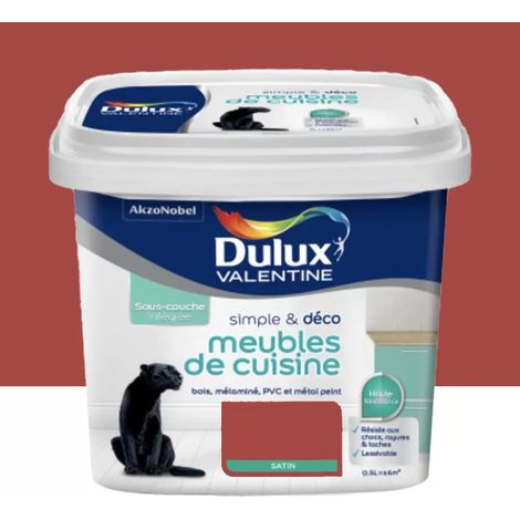 Peinture Meubles de cuisine Dulux Valentine Simple & Déco Rouge Vif 0,5 L (1/2)
