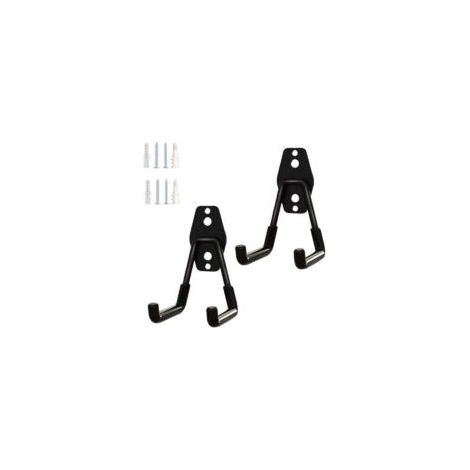 Set mit 2 Garagenhaken, Gartengeräte-Organizer, Wandhaken aus Stahl, kleine U-förmige Gartenhaken (schwarz)
