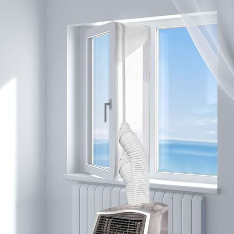 Portable air conditioner - window seal for air conditioner - sealing fabric for air conditioner - portable air conditioner hose - window air conditioning kit - 3-meter white double tube (1/5)