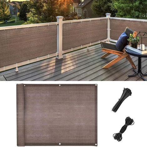 Filet de clôture d'intimité pour balcon, pare-soleil, filet de sécurité pour jardin extérieur, résistant aux UV, barrière décorative 1 m x 5 m - taille (1/3)