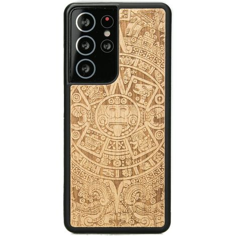 Holzhülle für Samsung Galaxy S21 Ultra Aztec Calendar Aniegre (1/4)