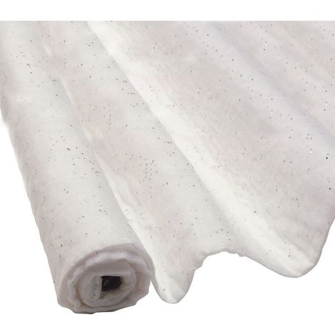 Fééric Lights And Christmas – Tapis de neige pailleté à dérouler 2m – Ouate épaisse et polyester – Découpable et réutilisable – Pour sapins naturels et artificiels