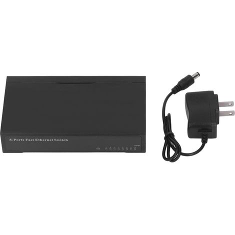 Commutateur Ethernet 8 ports adaptatif, plug and play, répartiteur réseau silencieux, prise US 100‑240V, 100M (1/5)