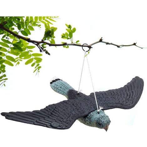 Faucon Anti-Pigeon décoration épouvantail Oiseaux Pigeon alarmistes Jardin Figure, Oiseau de Jardin réaliste avec Cordes à Suspendre, Anti-parasites réalistes,34x52x9cm
