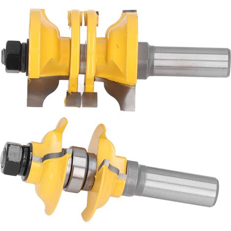 2-teiliger Eingangstür-Zapfenfräser, Hartmetall-Legierungsstahl, verstellbarer Nutfräser, 1/2 Zoll Schaft, 2er-Set. (1/5)