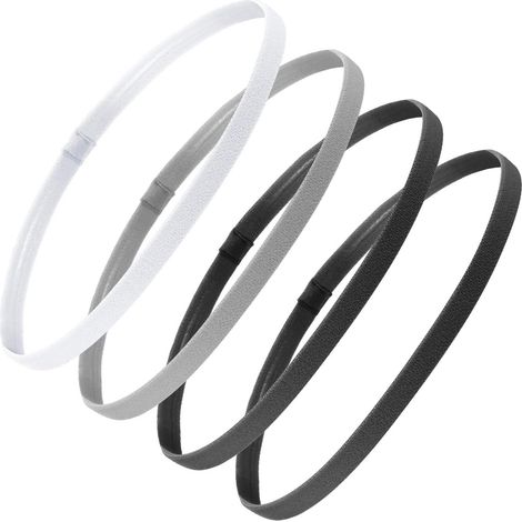 Dicke, rutschfeste elastische Sportstirnbänder für Damen und Herren (Schwarz, Grau, Weiß) (1/5)