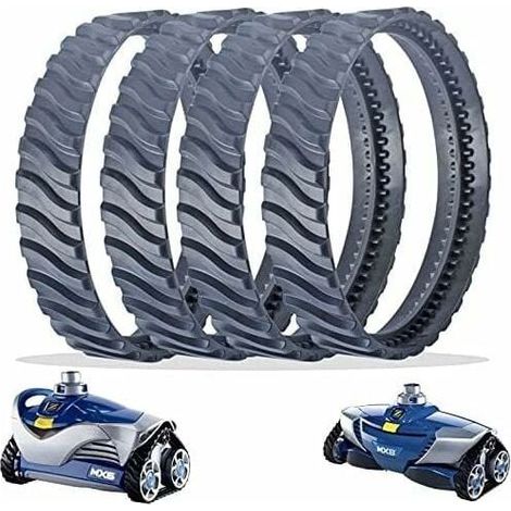 4 Chenilles de Remplacement Noir Nettoyeur Piscine Pneu Piste Roue R0526100 Compatible avec Zodiac Baracuda MX6/MX8 Nettoyage de Piscine Creusée (1/5)