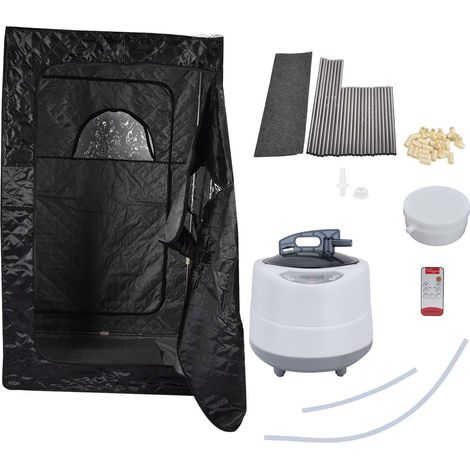 Tragbares Dampfsauna-Set für Zuhause (1000 W, 2,0 l) mit Saunagenerator, 9 Leistungsstufen, Zeiteinstellung 0–99 Min., EU-Stecker, 220–240 V Wechselstrom (1/5)