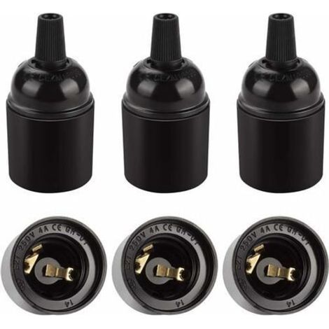 Lampe suspendue rétro Edison Svart Vintage, culot E27, adaptateur pour ampoules et bakélite massive, idéale pour la décoration, le style industriel et le bricolage, lot de 6 (1/5)