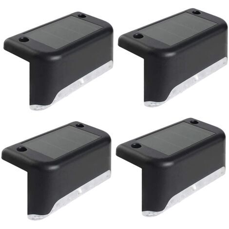 Lot de 4 lampes solaires d'extérieur étanches à LED pour escaliers extérieurs, marches, clôtures, cour, patio et allée (1/5)