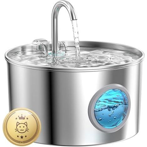 [JAMAIS UTILISÉ] Fontaine a Eau Chat INOX: 3,2L Fontaine à Eau pour Chat - Distributeur Chien Automatique - Silencieux Distributeur Chien - Gardez l’Eau Propre (1/5)