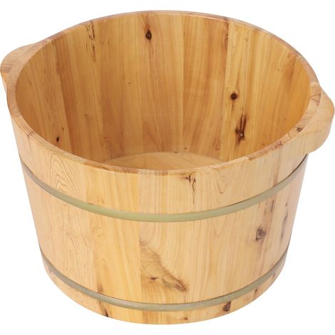 Baignoire à pieds en bois massif - 36,5 x 25 cm - Style vintage - Idéal pour le bien-être, la détente - Fabriqué à la main