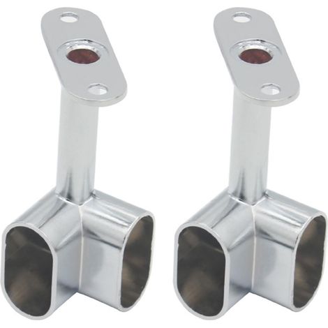 2 supports de tringle à vêtements, angle 80 mm, pour armoires et cintres, fixation par vis, alliage de zinc (1/5)