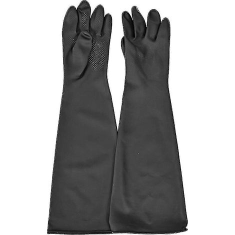 Filiyano-(Pow yeah ) Gants de sablage en caoutchouc pour sableuses, cabine de sablage, gants de sablage, pièces de sablage, 60 cm, noir (1/5)
