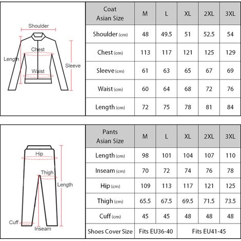 GARRYFIZH Ensemble Veste Pantalon Pluie étanche, Couvre-Chaussures Invisible, Moto/Vélo/Pêche/Camping (1/5)