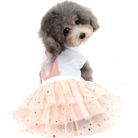 1 jupe pour chien, coton et gaze respirant, confortable, lavable en machine, idéale pour printemps-été, mariages et séances photo (1/5)