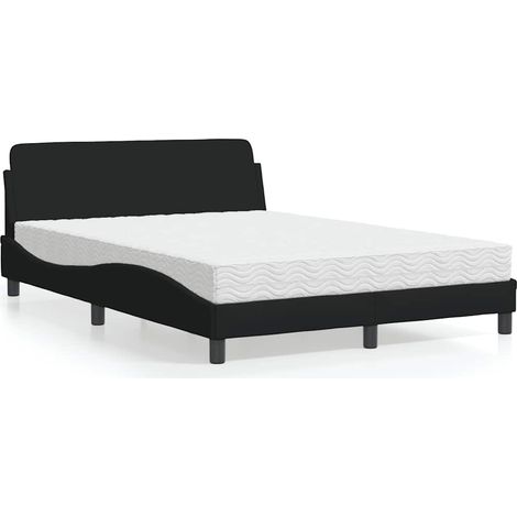 Bett mit Matratze "Dover" Schwarz 140x200 cm Stoff (1/5)