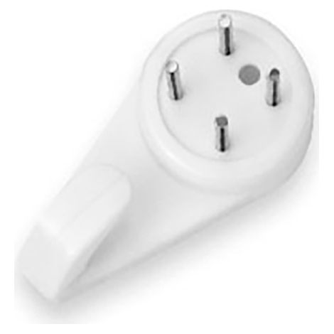 Colgador De Pared Plástico ClavosDeAcero 31x16x12mm Blanco Inofix (1/3)