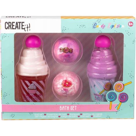 Coffret Bain Baume Corporel Gel Douche 2 Boules de Bonbons Create IT (1/2)