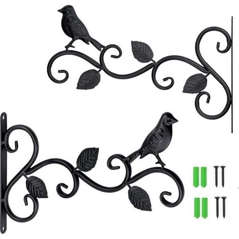 Lot de 2 supports muraux pour plantes, crochets pour murs végétaux, supports muraux de jardin, crochets de jardin extérieurs (1/4)
