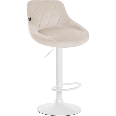 Sgabello da bar Lazio Velvet crema bianco (1/5)