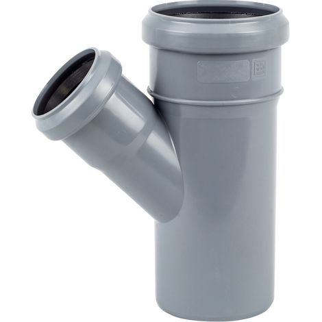 Raccordo a T sanitario PP-HT 75x50/45, per fognature interne, colore cenere,