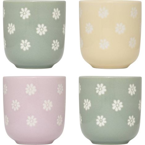 Set mit 4 Kaffeetassen Margot Blumenmuster - Atmosphera créateur d'intérieur (1/5)