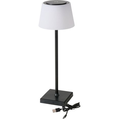 LED Akku Tischleuchte mit Touch Funktion und 3 Helligkeitsstufen - 38 x 13 cm - Deko Lampe warm weiß wiederaufladbar - Touch Control Nachttischlampe Schreibtischlampe kabellos