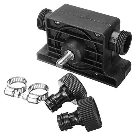 Pompa autoadescante per acquari, mini pompa elettrica con 2 fascette stringitubo e connettori per acquari