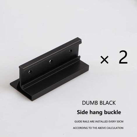 (Lot de 2 noirs - 1 m - FR) Roulettes de suspension bidirectionnelles avec amortisseur pour porte coulissante de cuisine, noires. (1/5)
